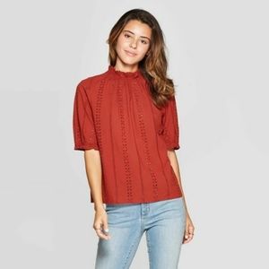 Universal Thread rust eyelet top